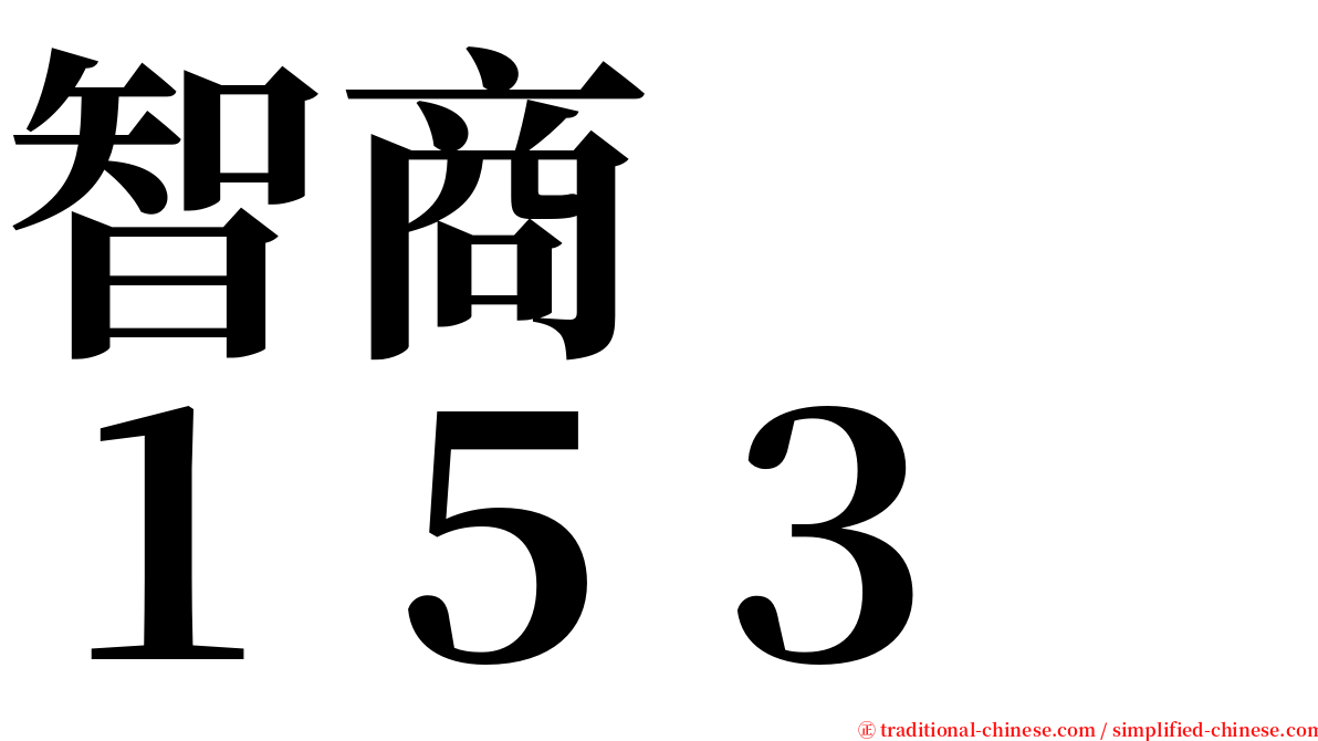 智商　　１５３ serif font